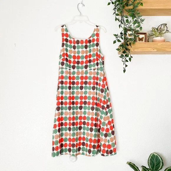 ☀️ J CREW Colorful Polka Dot Dress Size XS Teacher Preppy Casual Everyday Y2K - Picture 1 of 5